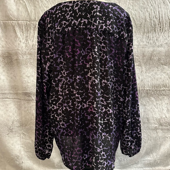 Women’s I.N.C. Surplice Neckline Patterned Long-Sleeve Top, NWOT, XL - Picture 2 of 9
